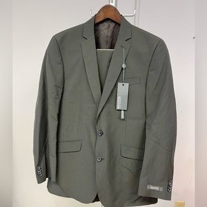 Kenneth Cole Reaction Brown ultra fine pinstripe slim fit suit.